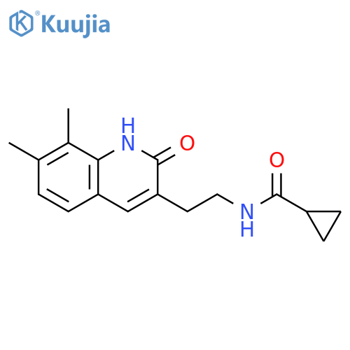 N-2-(7,8-dimethyl-2-oxo-1,2-dihydroquinolin-3-yl)ethylcyclopropanecarboxamide structure