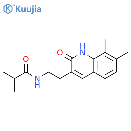 N-2-(7,8-dimethyl-2-oxo-1,2-dihydroquinolin-3-yl)ethyl-2-methylpropanamide structure