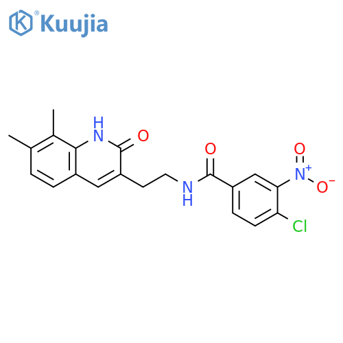 4-chloro-N-2-(7,8-dimethyl-2-oxo-1,2-dihydroquinolin-3-yl)ethyl-3-nitrobenzamide structure