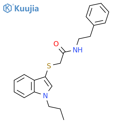 N-(2-phenylethyl)-2-(1-propyl-1H-indol-3-yl)sulfanylacetamide structure
