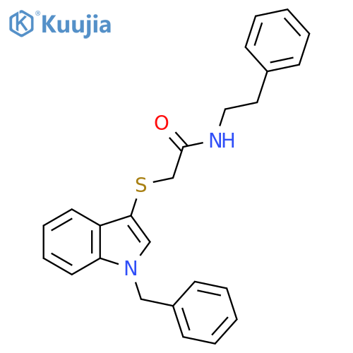 2-(1-benzyl-1H-indol-3-yl)sulfanyl-N-(2-phenylethyl)acetamide structure