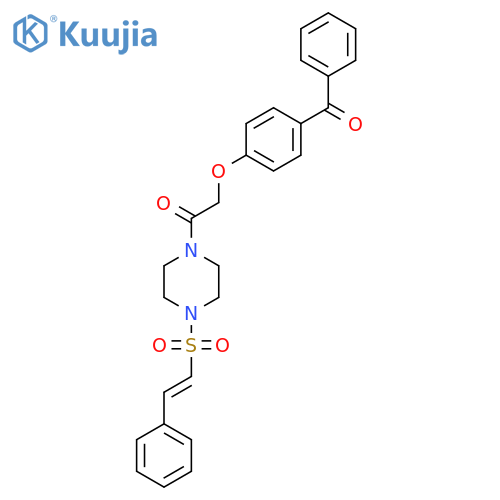 2-(4-Benzoylphenoxy)-1-[4-(2-phenylethenesulfonyl)piperazin-1-yl]ethan-1-one structure