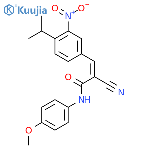 2-cyano-N-(4-methoxyphenyl)-3-[3-nitro-4-(propan-2-yl)phenyl]prop-2-enamide structure