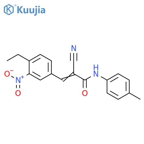 2-Cyano-3-(4-ethyl-3-nitrophenyl)-N-(4-methylphenyl)-2-propenamide structure