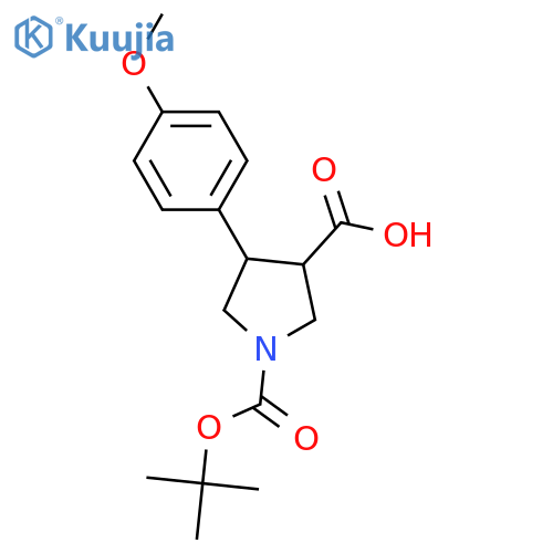 1-(tert-Butoxycarbonyl)-4-(4-methoxyphenyl)-pyrrolidine-3-carboxylic acid structure
