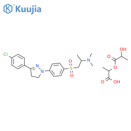 2-(lactoyloxy)propionic acid, compound with 2-[[4-[3-(4-chlorophenyl)-4,5-dihydro-1h-pyrazol-1-yl]phenyl]sulphonyl]-1,n,n-trimethylethylamine (1:1) structure