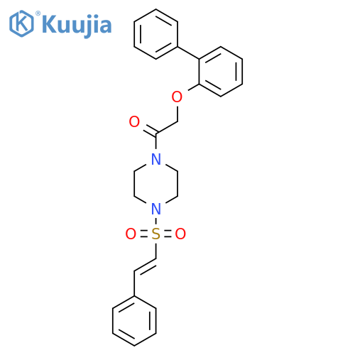 2-{[1,1'-Biphenyl]-2-yloxy}-1-[4-(2-phenylethenesulfonyl)piperazin-1-yl]ethan-1-one structure