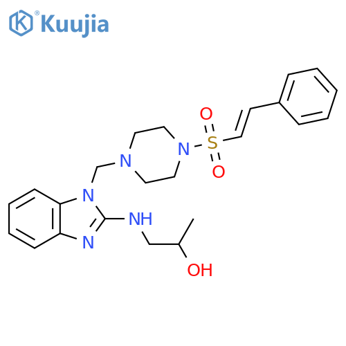 1-[(1-{[4-(2-phenylethenesulfonyl)piperazin-1-yl]methyl}-1H-1,3-benzodiazol-2-yl)amino]propan-2-ol structure