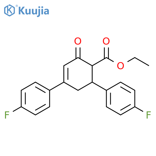 ethyl 4,6-bis(4-fluorophenyl)-2-oxocyclohex-3-ene-1-carboxylate structure