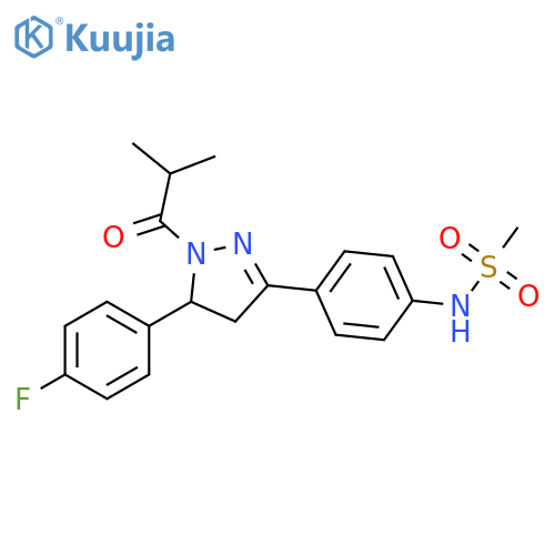 N-{4-5-(4-fluorophenyl)-1-(2-methylpropanoyl)-4,5-dihydro-1H-pyrazol-3-ylphenyl}methanesulfonamide structure