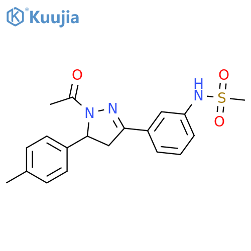 N-{3-1-acetyl-5-(4-methylphenyl)-4,5-dihydro-1H-pyrazol-3-ylphenyl}methanesulfonamide structure