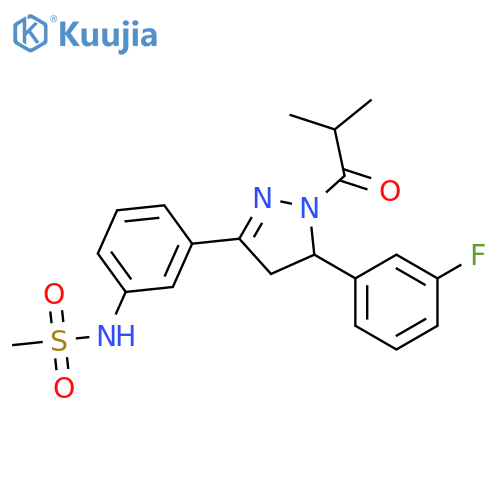 N-{3-5-(3-fluorophenyl)-1-(2-methylpropanoyl)-4,5-dihydro-1H-pyrazol-3-ylphenyl}methanesulfonamide structure