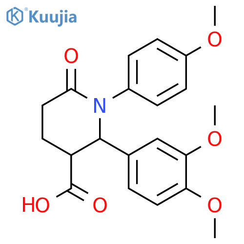 2-(3,4-dimethoxyphenyl)-1-(4-methoxyphenyl)-6-oxopiperidine-3-carboxylic acid structure