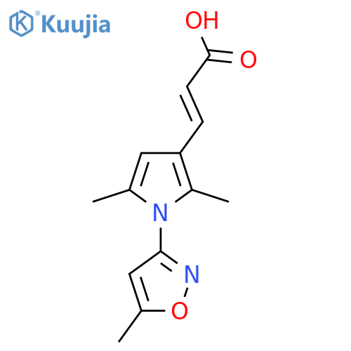 3-2,5-Dimethyl-1-(5-methyl-1,2-oxazol-3-yl)-1H-pyrrol-3-ylprop-2-enoic acid structure