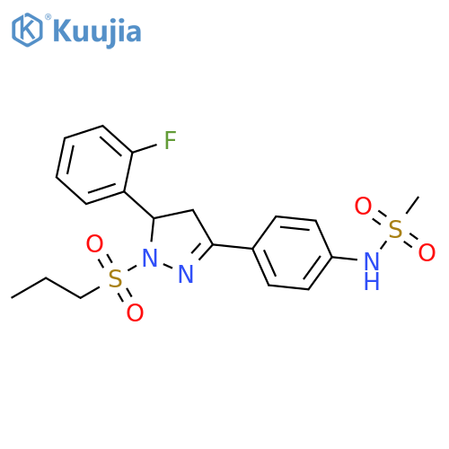 N-{4-5-(2-fluorophenyl)-1-(propane-1-sulfonyl)-4,5-dihydro-1H-pyrazol-3-ylphenyl}methanesulfonamide structure