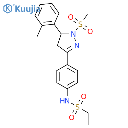 N-{4-1-methanesulfonyl-5-(2-methylphenyl)-4,5-dihydro-1H-pyrazol-3-ylphenyl}ethane-1-sulfonamide structure