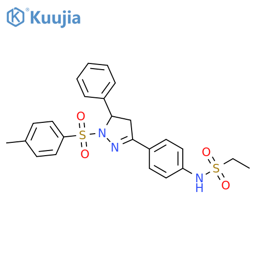 N-{4-1-(4-methylbenzenesulfonyl)-5-phenyl-4,5-dihydro-1H-pyrazol-3-ylphenyl}ethane-1-sulfonamide structure