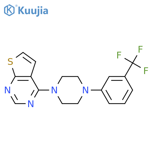 1-{thieno2,3-dpyrimidin-4-yl}-4-3-(trifluoromethyl)phenylpiperazine structure