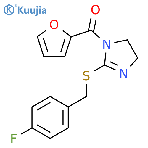 2-{(4-fluorophenyl)methylsulfanyl}-1-(furan-2-carbonyl)-4,5-dihydro-1H-imidazole structure