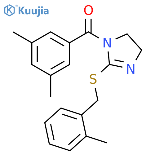 1-(3,5-dimethylbenzoyl)-2-{(2-methylphenyl)methylsulfanyl}-4,5-dihydro-1H-imidazole structure