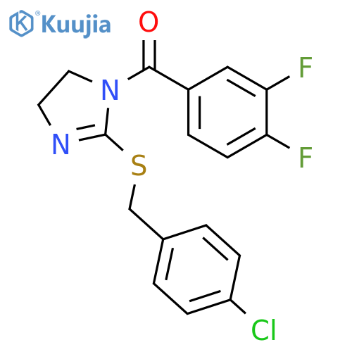 2-{(4-chlorophenyl)methylsulfanyl}-1-(3,4-difluorobenzoyl)-4,5-dihydro-1H-imidazole structure