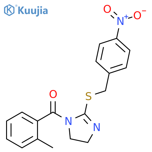 1-(2-methylbenzoyl)-2-{(4-nitrophenyl)methylsulfanyl}-4,5-dihydro-1H-imidazole structure