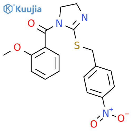 1-(2-methoxybenzoyl)-2-{(4-nitrophenyl)methylsulfanyl}-4,5-dihydro-1H-imidazole structure