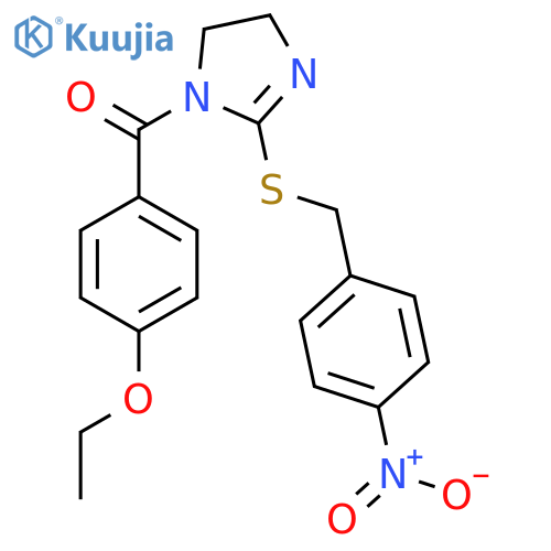 1-(4-ethoxybenzoyl)-2-{(4-nitrophenyl)methylsulfanyl}-4,5-dihydro-1H-imidazole structure