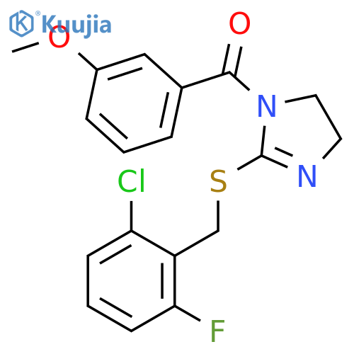 2-{(2-chloro-6-fluorophenyl)methylsulfanyl}-1-(3-methoxybenzoyl)-4,5-dihydro-1H-imidazole structure