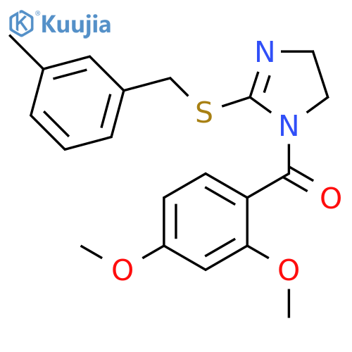 1-(2,4-dimethoxybenzoyl)-2-{(3-methylphenyl)methylsulfanyl}-4,5-dihydro-1H-imidazole structure
