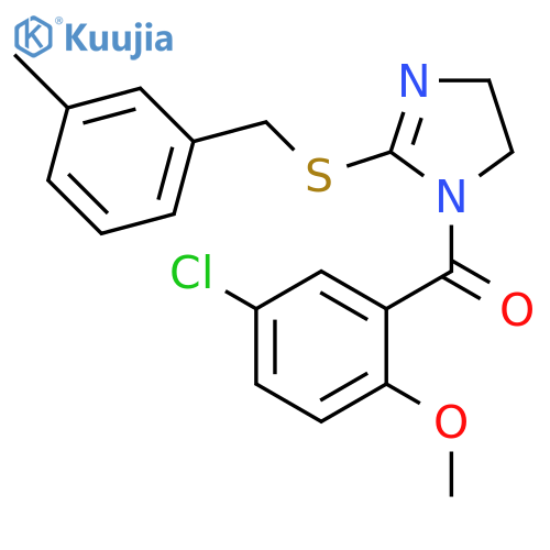 1-(5-chloro-2-methoxybenzoyl)-2-{(3-methylphenyl)methylsulfanyl}-4,5-dihydro-1H-imidazole structure