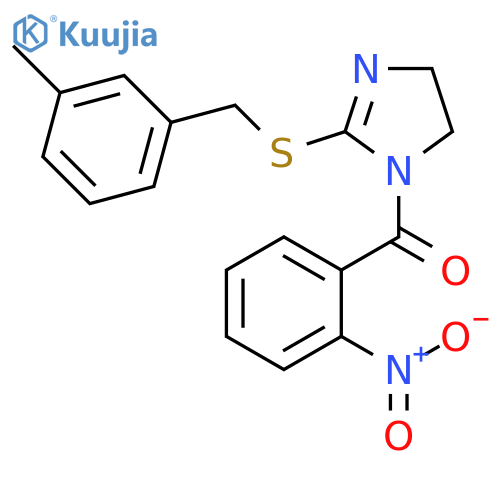 2-{(3-methylphenyl)methylsulfanyl}-1-(2-nitrobenzoyl)-4,5-dihydro-1H-imidazole structure