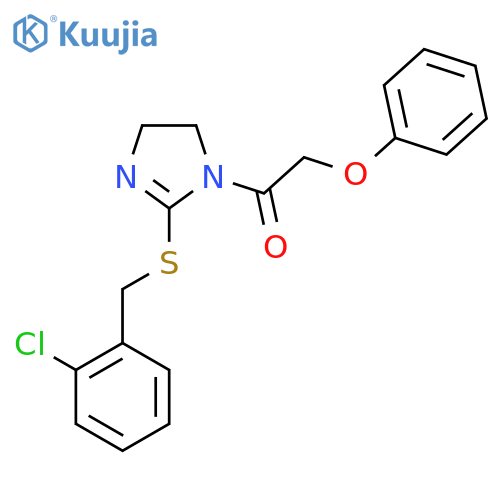 1-(2-{(2-chlorophenyl)methylsulfanyl}-4,5-dihydro-1H-imidazol-1-yl)-2-phenoxyethan-1-one structure
