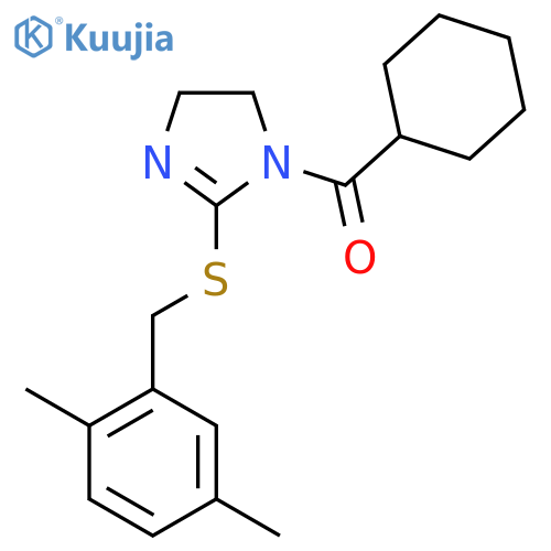 1-cyclohexanecarbonyl-2-{(2,5-dimethylphenyl)methylsulfanyl}-4,5-dihydro-1H-imidazole structure
