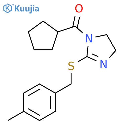1-cyclopentanecarbonyl-2-{(4-methylphenyl)methylsulfanyl}-4,5-dihydro-1H-imidazole structure