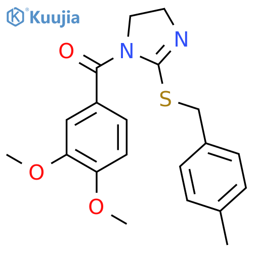 1-(3,4-dimethoxybenzoyl)-2-{(4-methylphenyl)methylsulfanyl}-4,5-dihydro-1H-imidazole structure