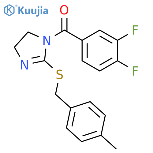 1-(3,4-difluorobenzoyl)-2-{(4-methylphenyl)methylsulfanyl}-4,5-dihydro-1H-imidazole structure