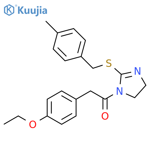 2-(4-ethoxyphenyl)-1-(2-{(4-methylphenyl)methylsulfanyl}-4,5-dihydro-1H-imidazol-1-yl)ethan-1-one structure