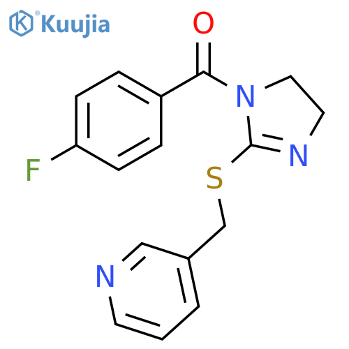 3-({1-(4-fluorobenzoyl)-4,5-dihydro-1H-imidazol-2-ylsulfanyl}methyl)pyridine structure