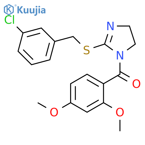 2-{(3-chlorophenyl)methylsulfanyl}-1-(2,4-dimethoxybenzoyl)-4,5-dihydro-1H-imidazole structure