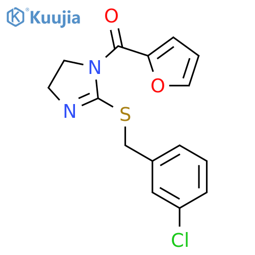 2-{(3-chlorophenyl)methylsulfanyl}-1-(furan-2-carbonyl)-4,5-dihydro-1H-imidazole structure