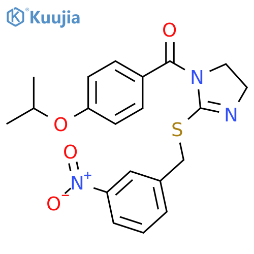 2-{(3-nitrophenyl)methylsulfanyl}-1-4-(propan-2-yloxy)benzoyl-4,5-dihydro-1H-imidazole structure