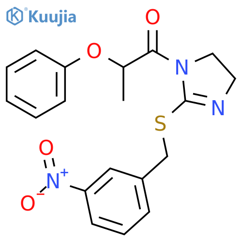 1-(2-{(3-nitrophenyl)methylsulfanyl}-4,5-dihydro-1H-imidazol-1-yl)-2-phenoxypropan-1-one structure