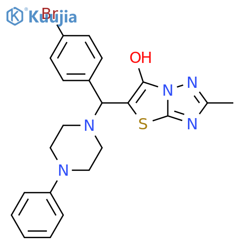 5-(4-bromophenyl)(4-phenylpiperazin-1-yl)methyl-2-methyl-1,2,4triazolo3,2-b1,3thiazol-6-ol structure