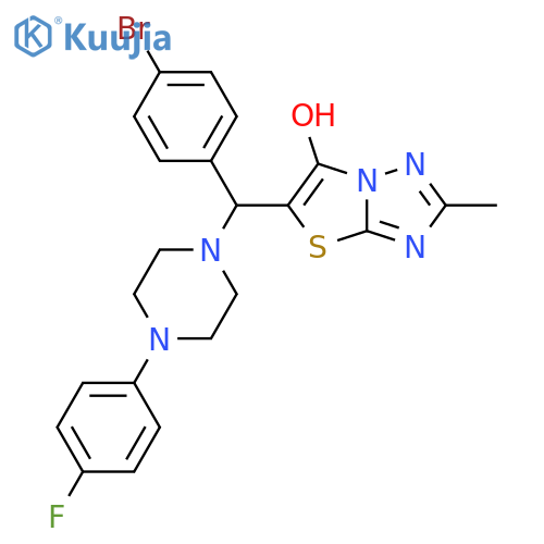 5-(4-bromophenyl)4-(4-fluorophenyl)piperazin-1-ylmethyl-2-methyl-1,2,4triazolo3,2-b1,3thiazol-6-ol structure