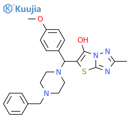 5-(4-benzylpiperazin-1-yl)(4-methoxyphenyl)methyl-2-methyl-1,2,4triazolo3,2-b1,3thiazol-6-ol structure