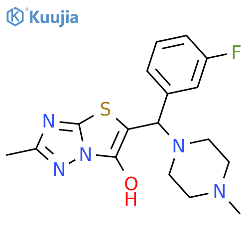 5-(3-fluorophenyl)(4-methylpiperazin-1-yl)methyl-2-methyl-1,2,4triazolo3,2-b1,3thiazol-6-ol structure