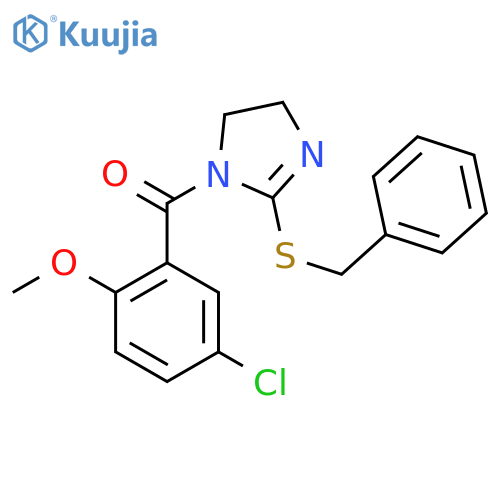 2-(benzylsulfanyl)-1-(5-chloro-2-methoxybenzoyl)-4,5-dihydro-1H-imidazole structure
