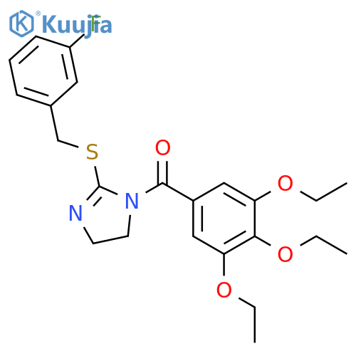 2-{(3-fluorophenyl)methylsulfanyl}-1-(3,4,5-triethoxybenzoyl)-4,5-dihydro-1H-imidazole structure