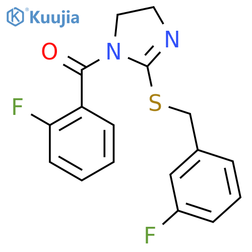 1-(2-fluorobenzoyl)-2-{(3-fluorophenyl)methylsulfanyl}-4,5-dihydro-1H-imidazole structure